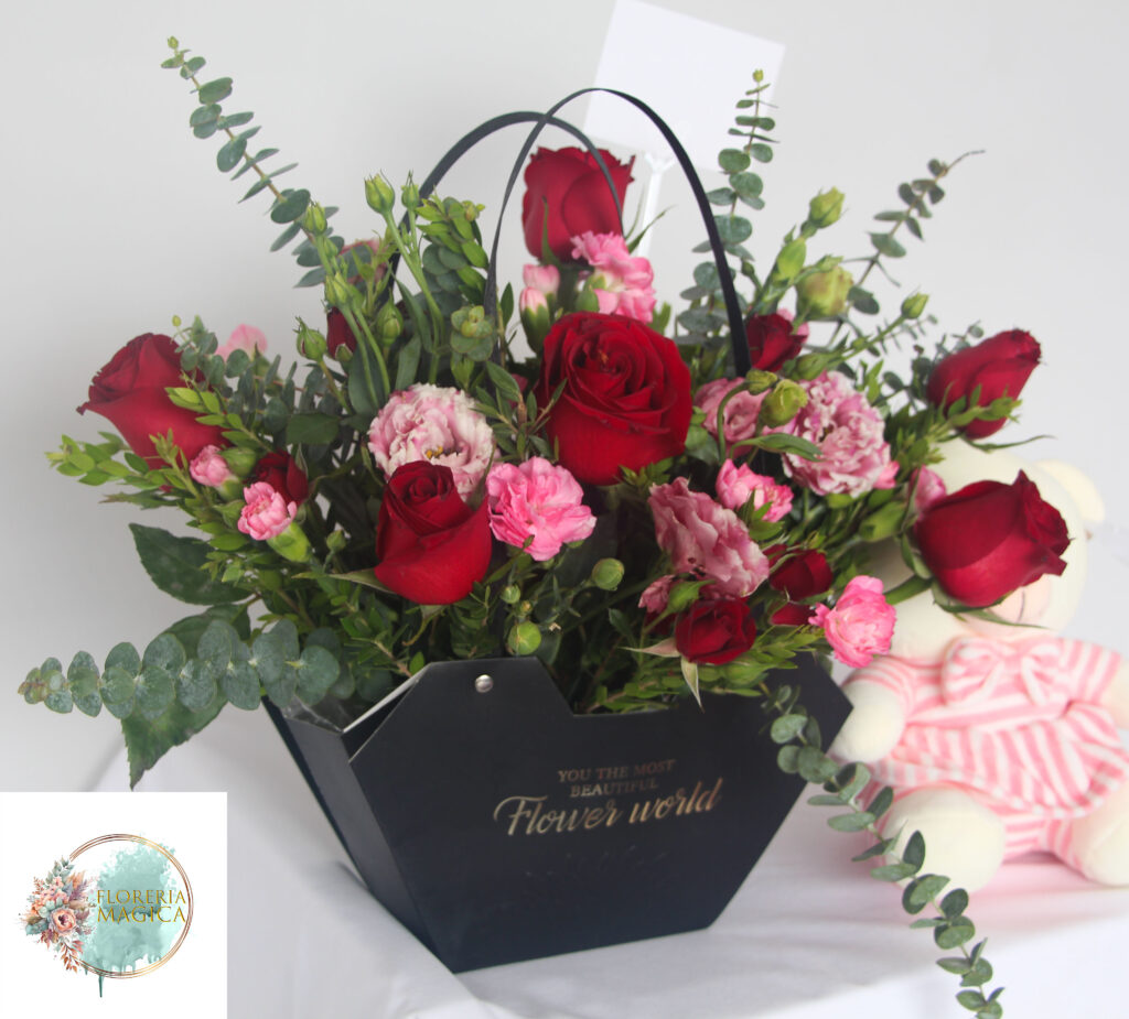 CARTERITA DE ROSAS ROJAS