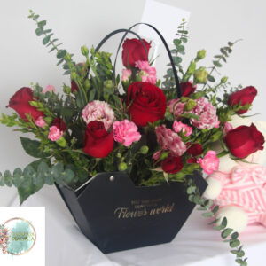 CARTERITA DE ROSAS ROJAS
